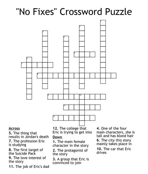 Mixes or fixes crossword - Crossword puzzles can be fun, challenging and educational. They’re equally good for kids learning how to spell, for adults wanting to stimulate their mind, or for senior citizens l...